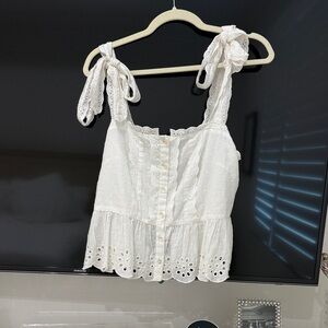 White Eyelet Lace Women Top